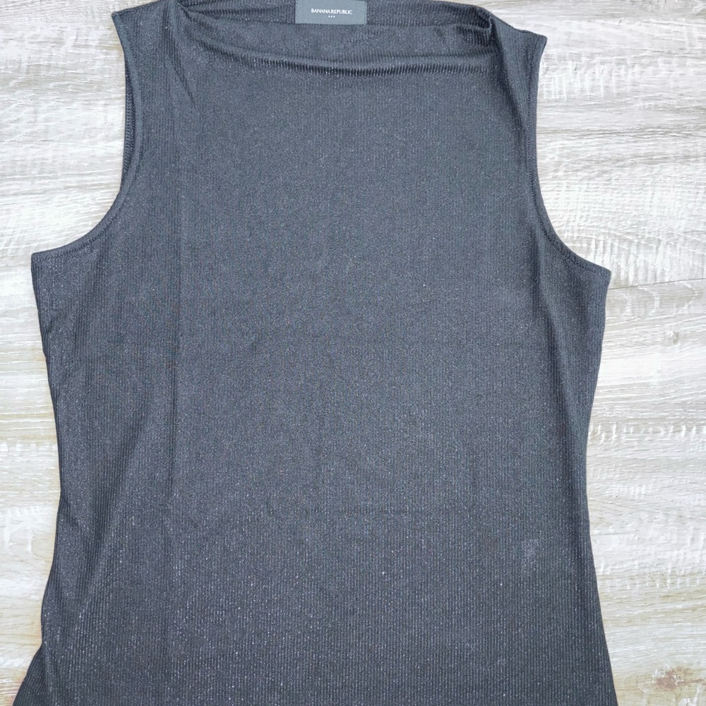 Banana Republic Black Shimmer Sleeveless Top